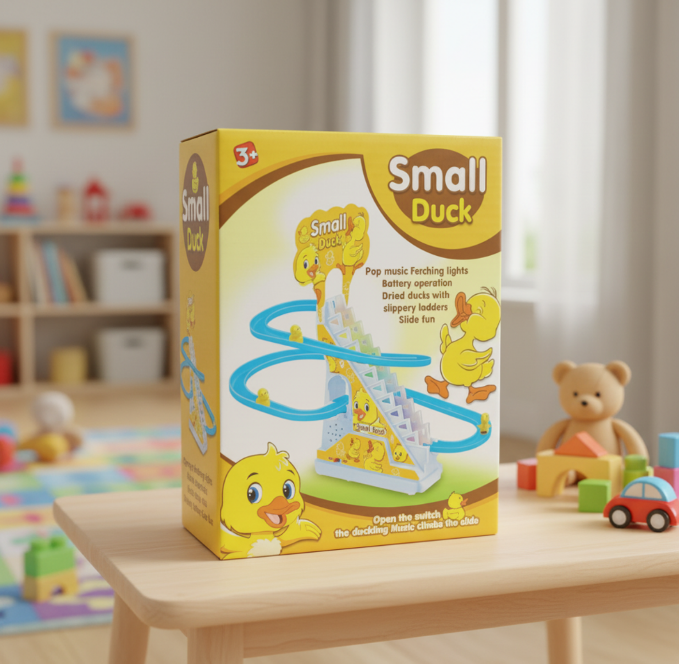 Small Duck Climbing Stairs Toy | Musical Roller Coaster Track for Babies & Toddlers