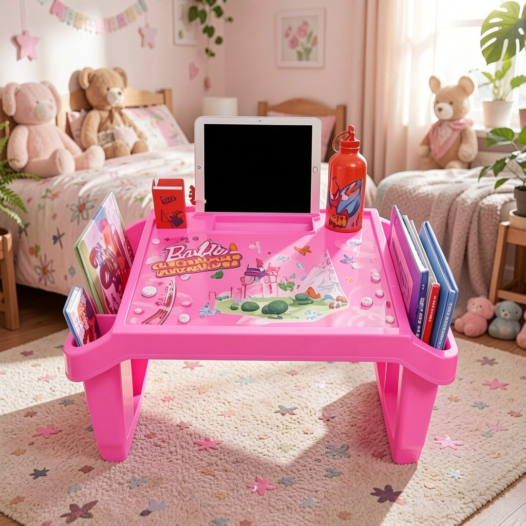 Kids Study Table with Storage | Portable Plastic Lap Desk for Children | Age 2–10