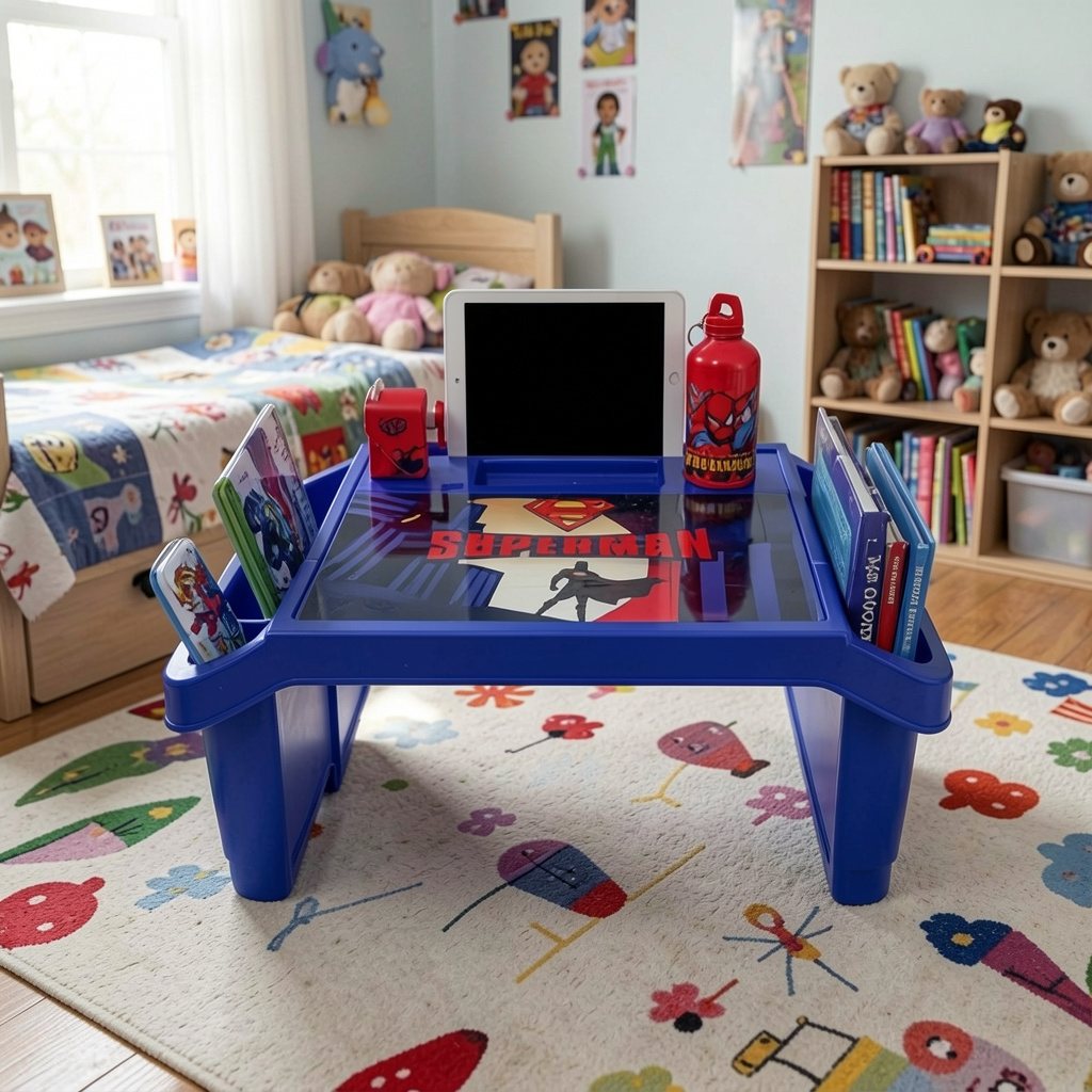 Kids Study Table with Storage | Portable Plastic Lap Desk for Children | Age 2–10