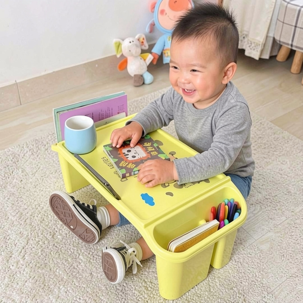 Kids Study Table with Storage | Portable Plastic Lap Desk for Children | Age 2–10
