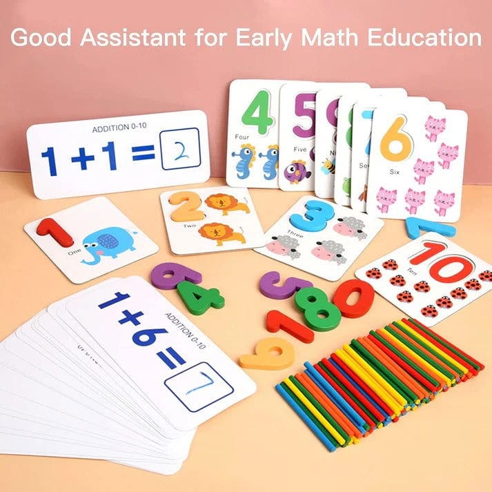 Mathematics Enlightenment Teaching Aids Wooden Card Game For Kids