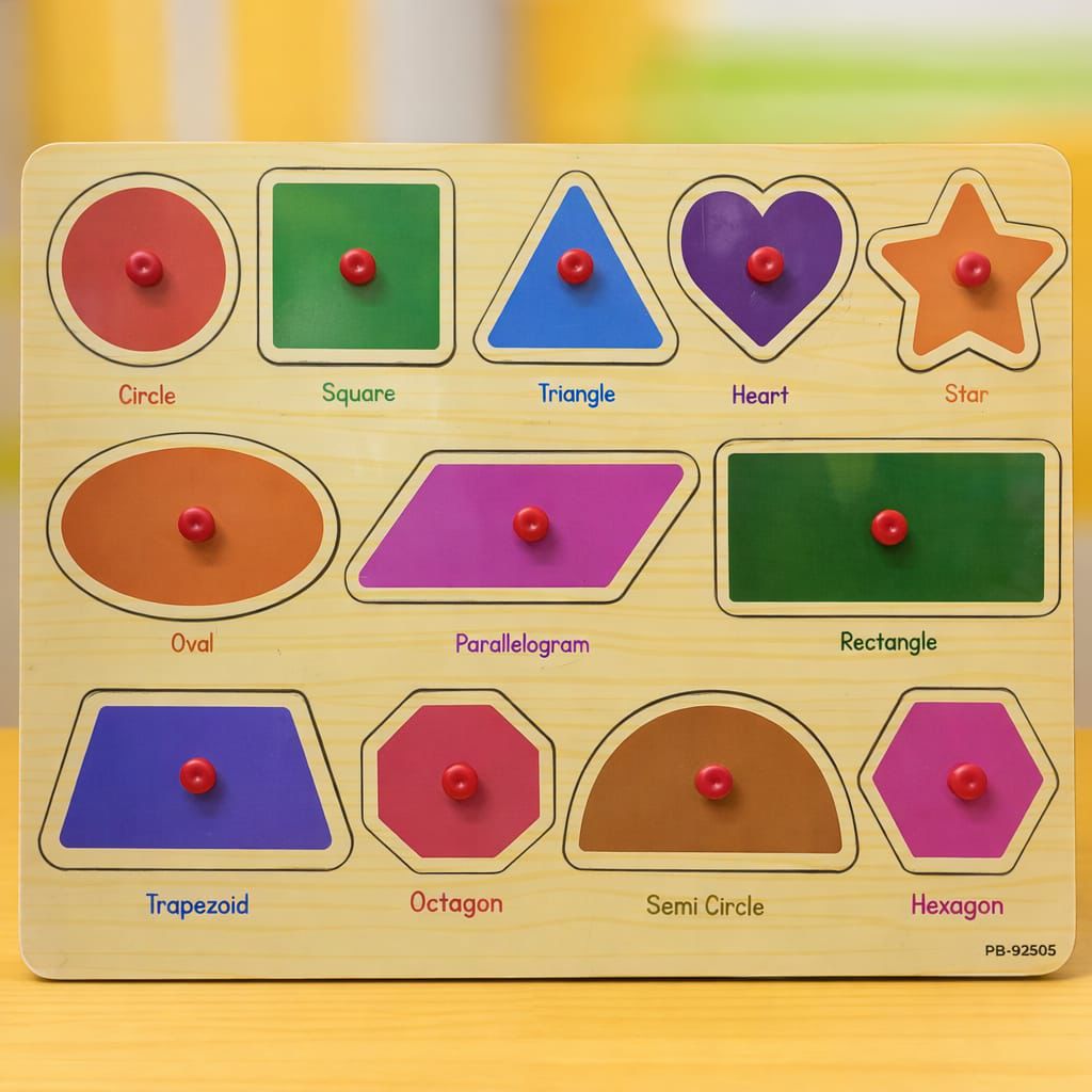 Wooden learning board with pictures