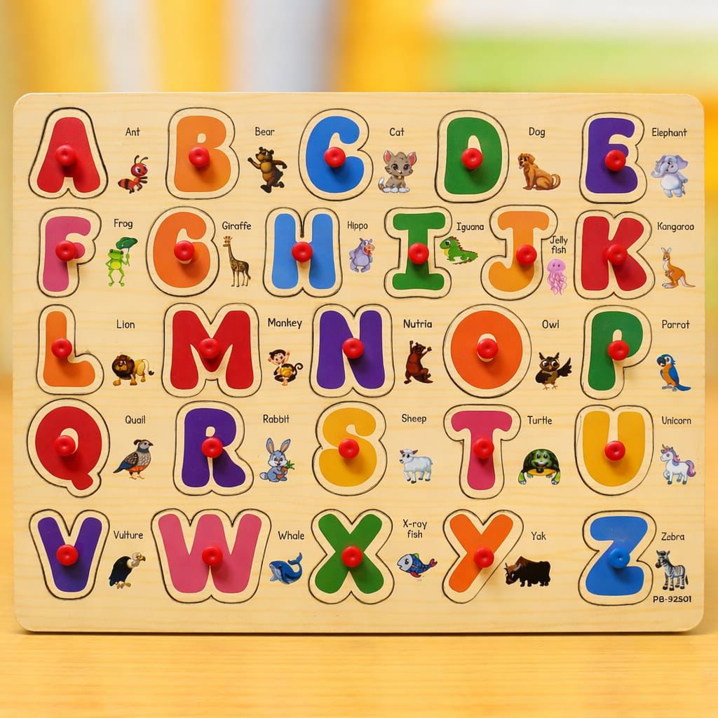 Wooden learning board with pictures