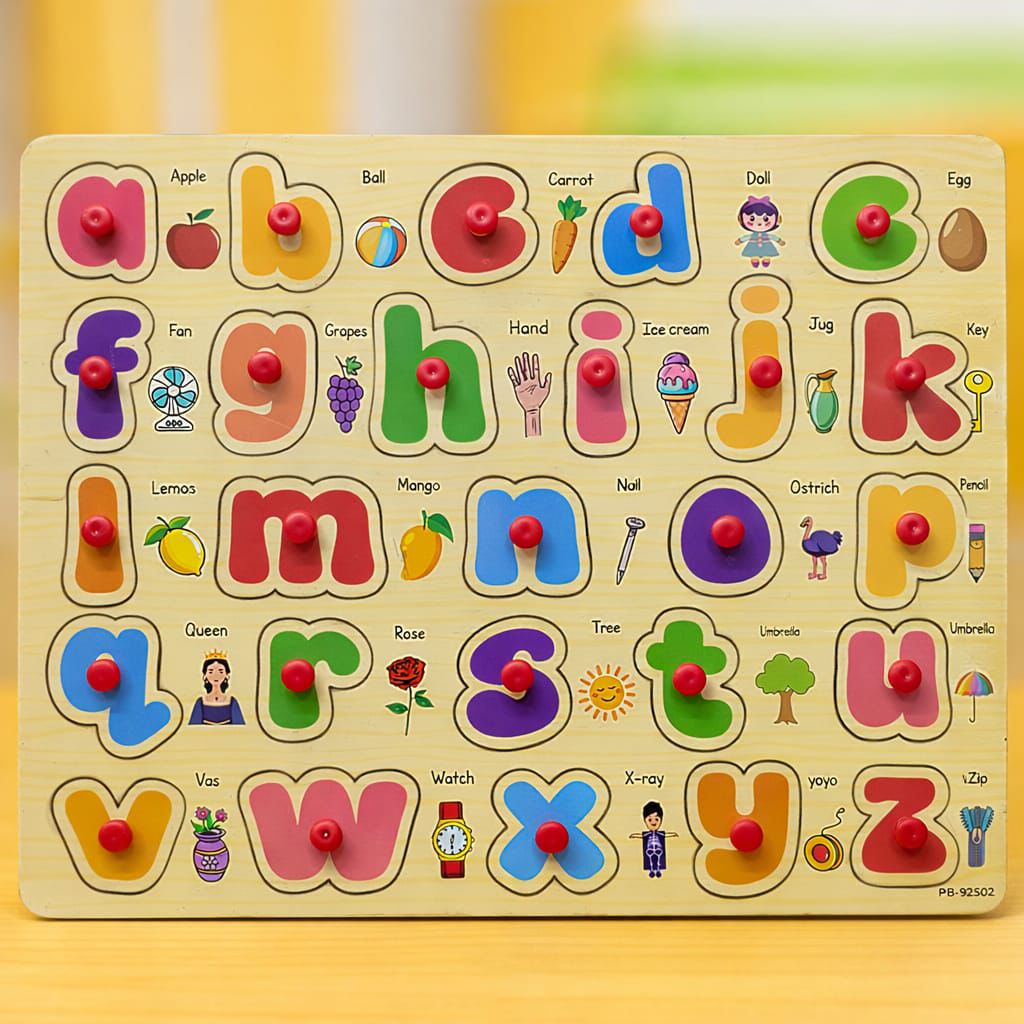 Wooden learning board with pictures