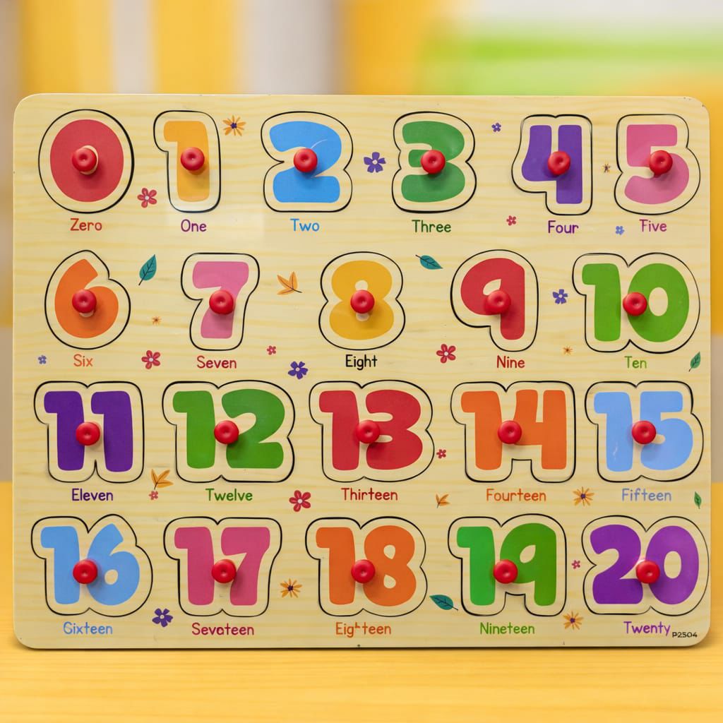 Wooden learning board with pictures