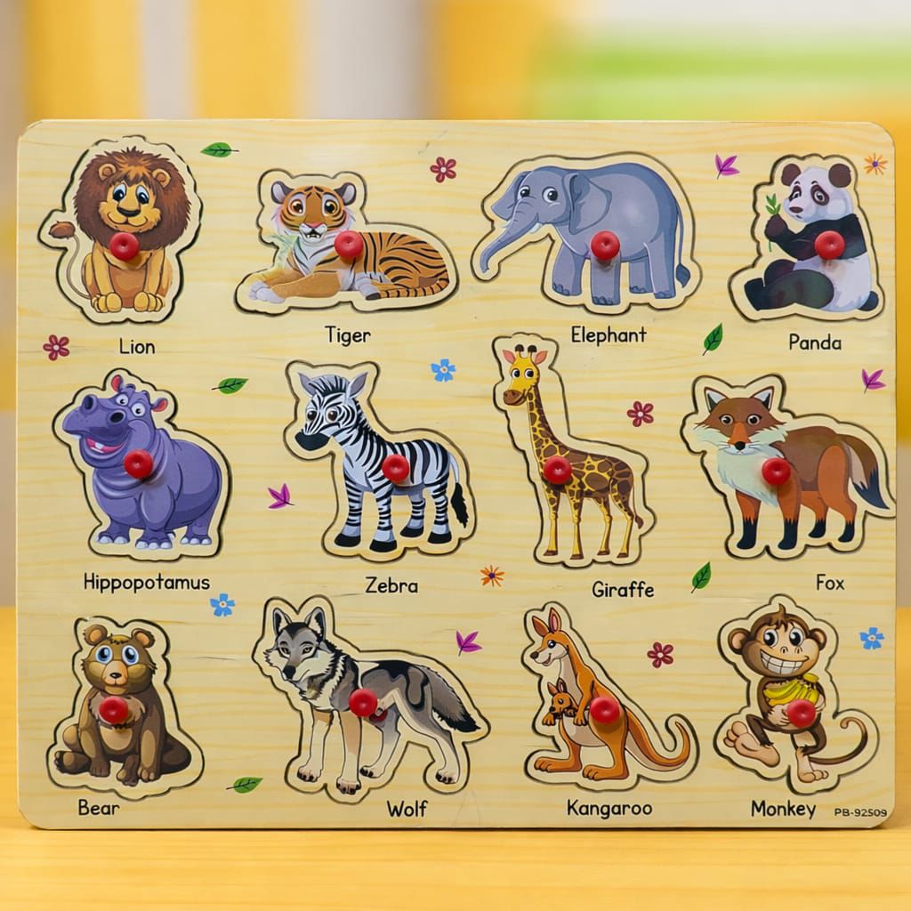 Wooden learning board with pictures