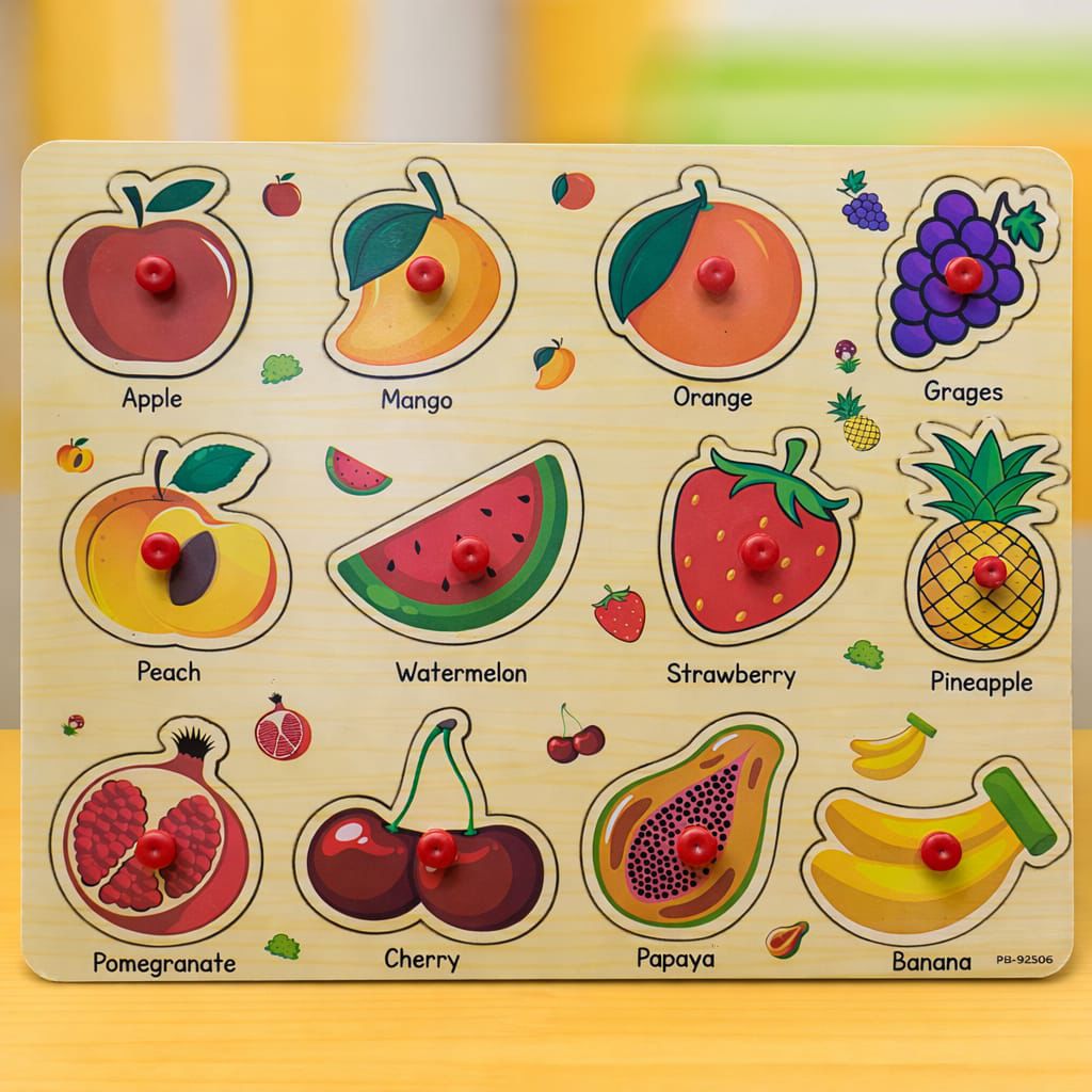 Wooden learning board with pictures