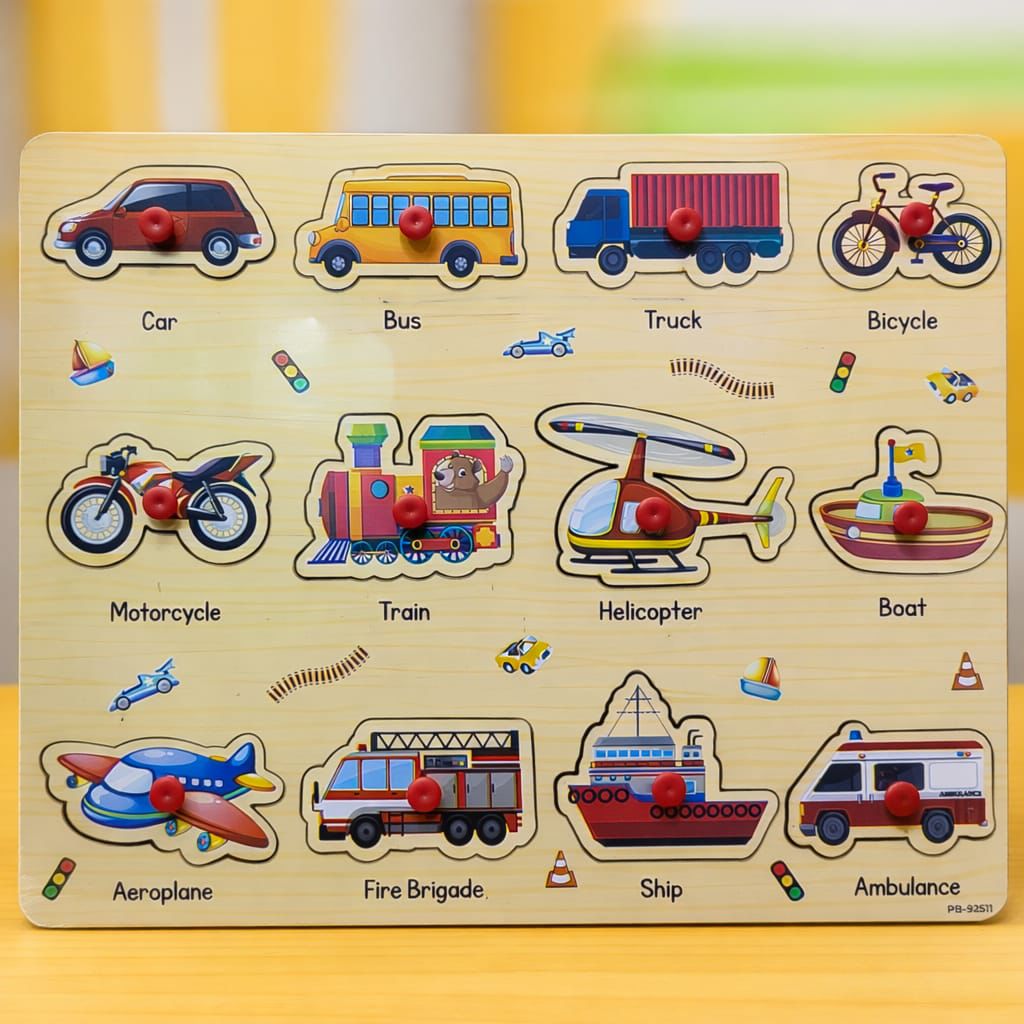 Wooden learning board with pictures