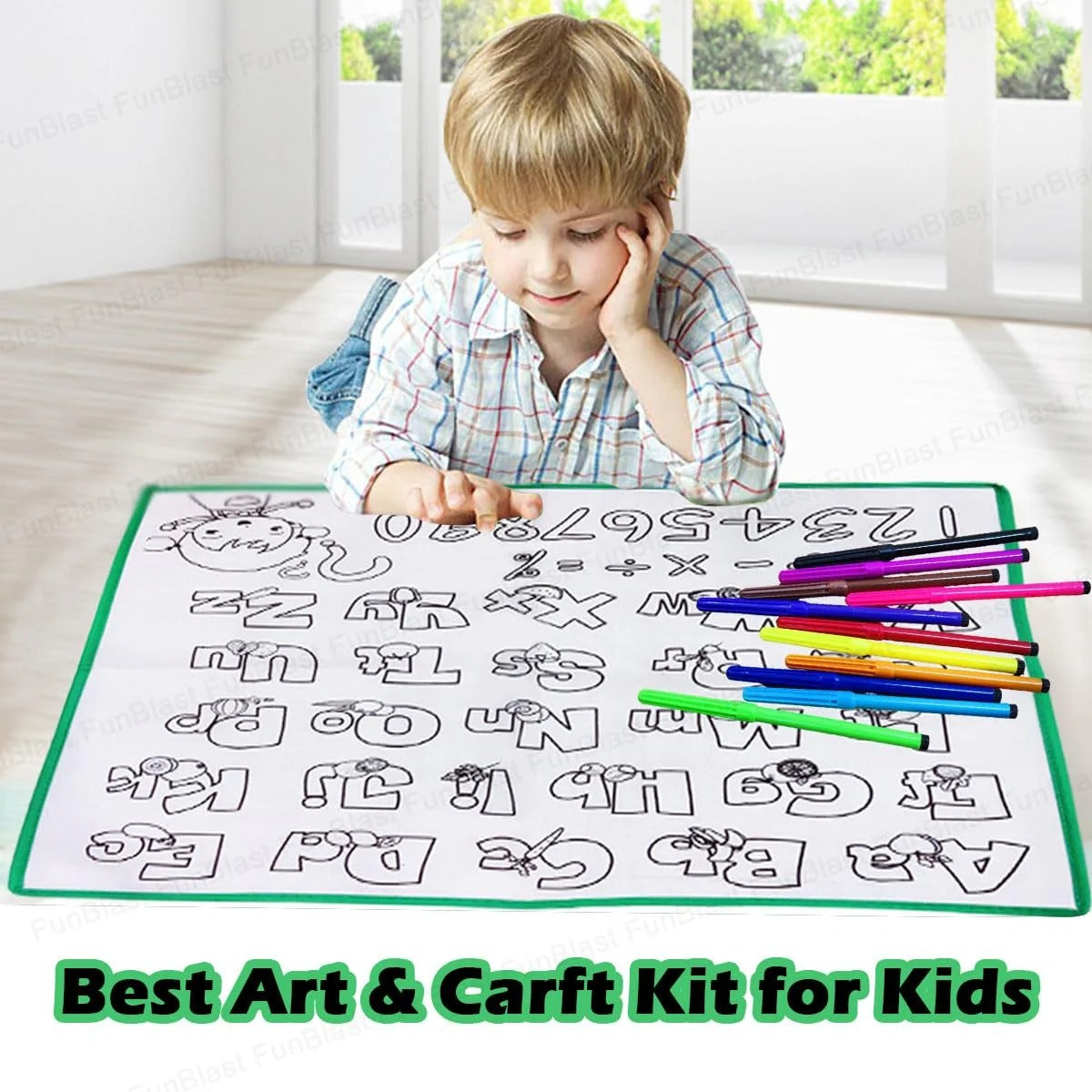 DIY Alphabet and Number Washable Coloring Mat