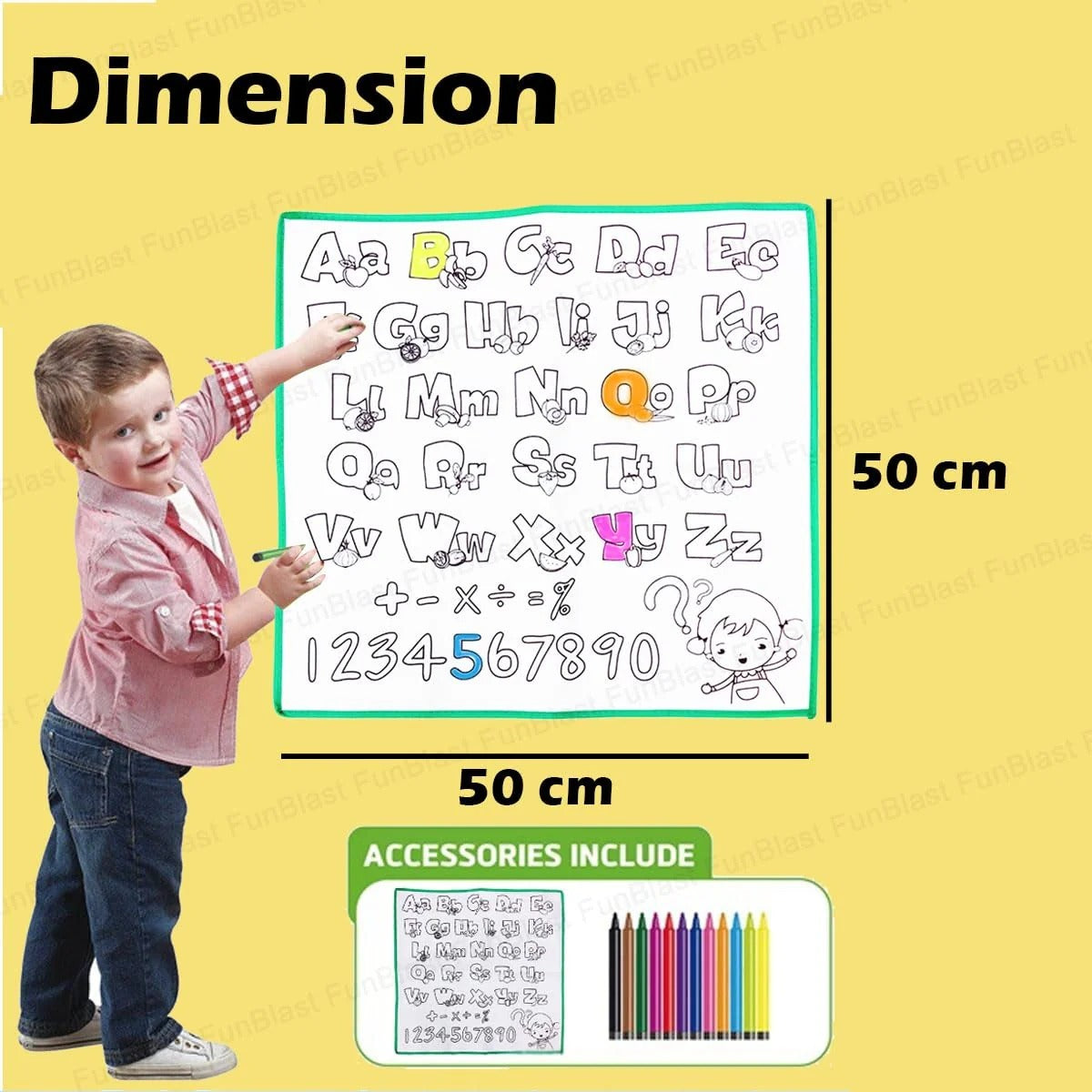 DIY Alphabet and Number Washable Coloring Mat