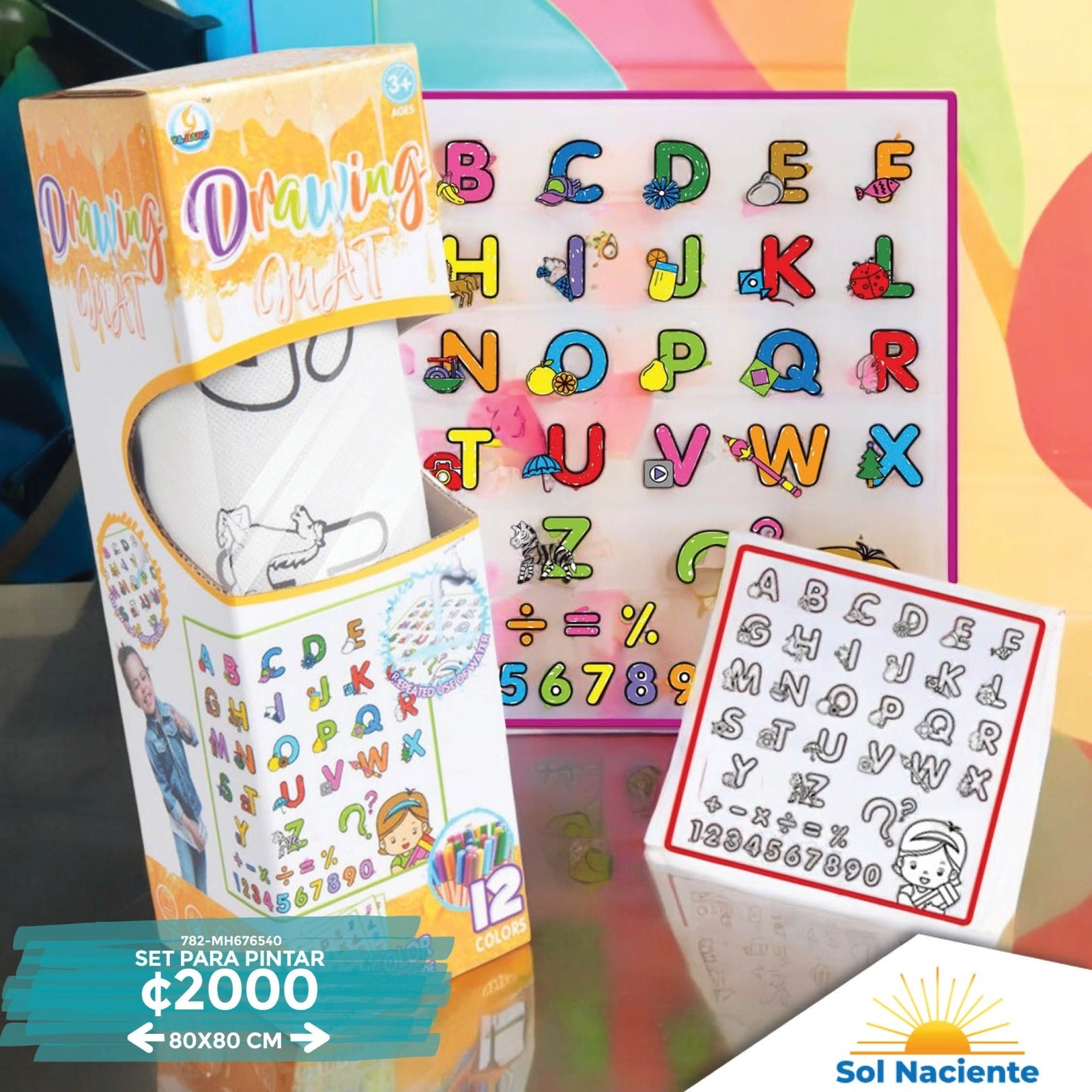 DIY Alphabet and Number Washable Coloring Mat