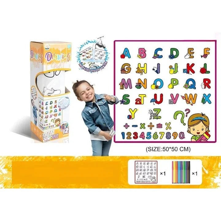 DIY Alphabet and Number Washable Coloring Mat