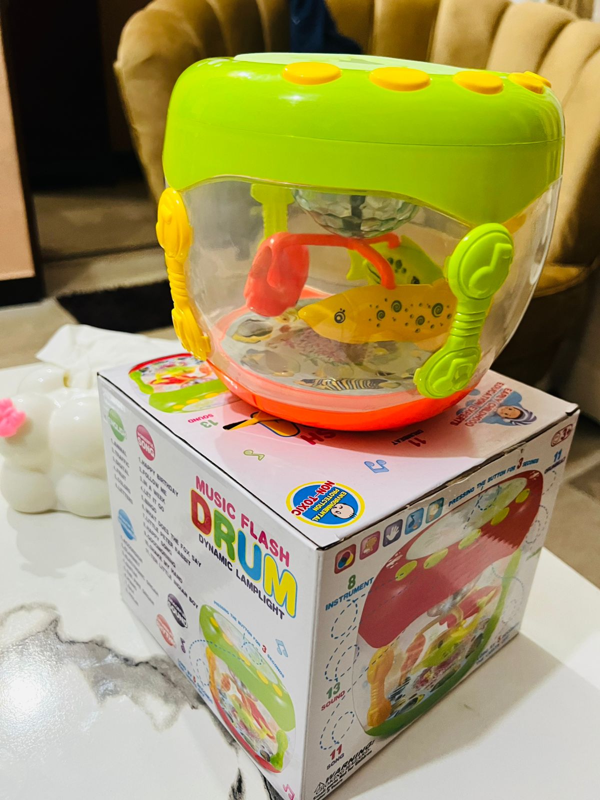 Musical and Lightening Fish Aquarium Drum