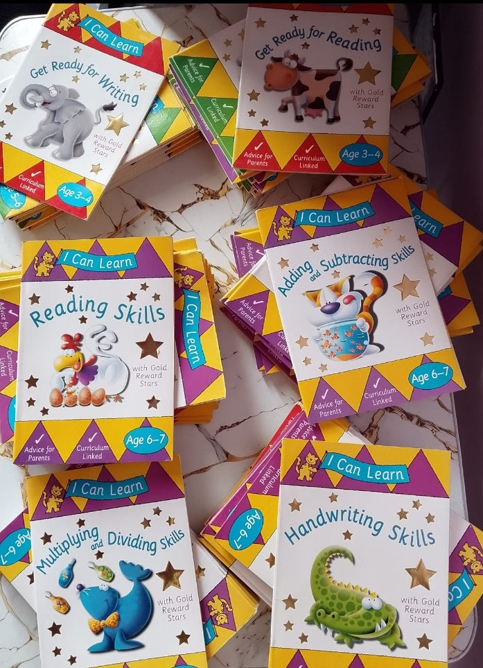 I Can Learn: Writing & Reading Books with Gold Reward Stars | Educational Workbooks for Kids Age 3–7
