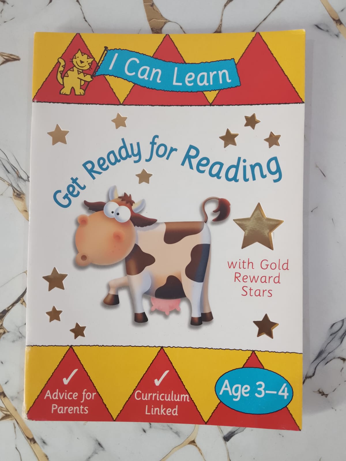 I Can Learn: Writing & Reading Books with Gold Reward Stars | Educational Workbooks for Kids Age 3–7