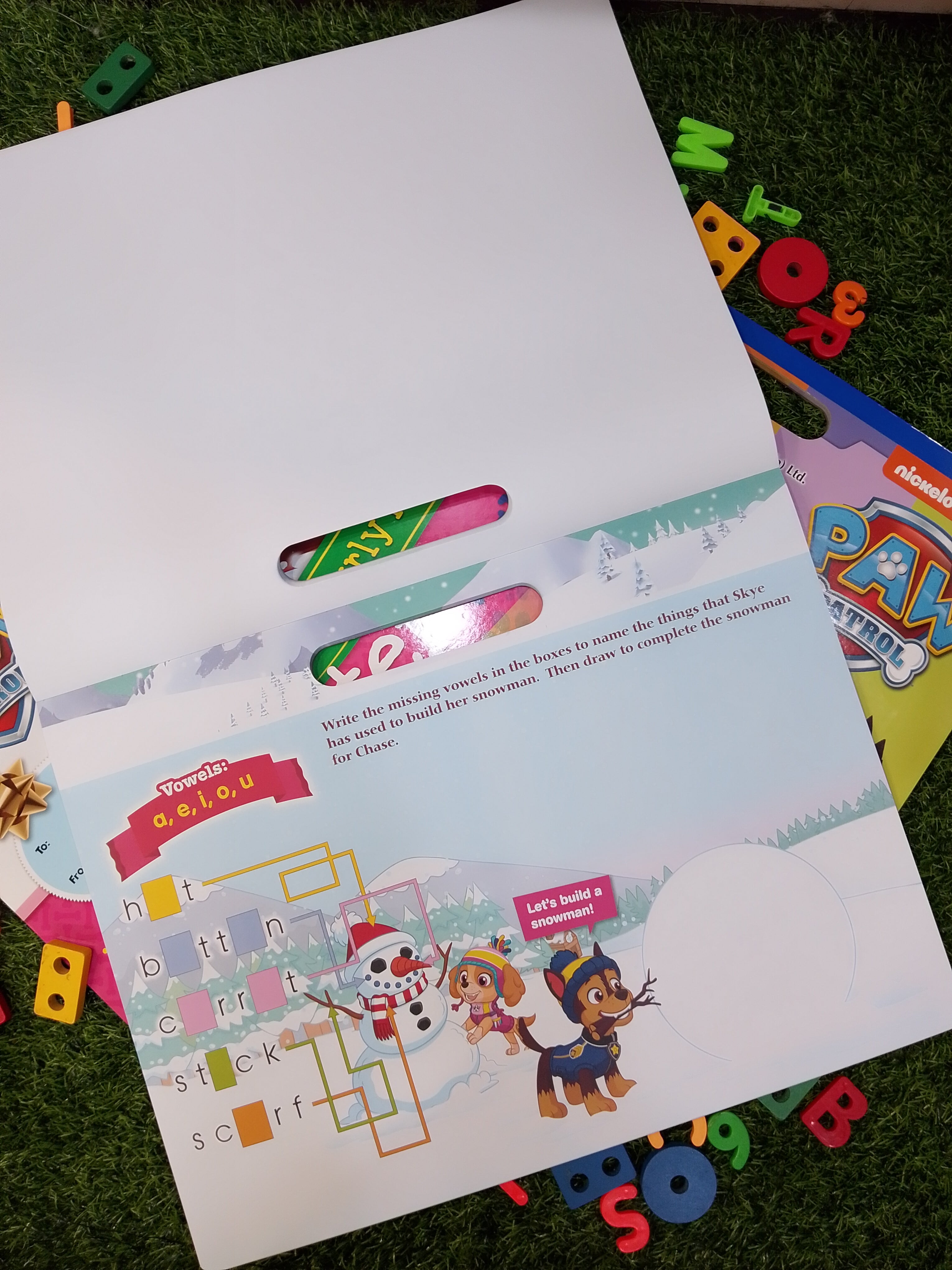 PAW Patrol Winter Wishes Activity Pad | Early English Phonics & Alphabet Workbook with Stickers | Age 3–5