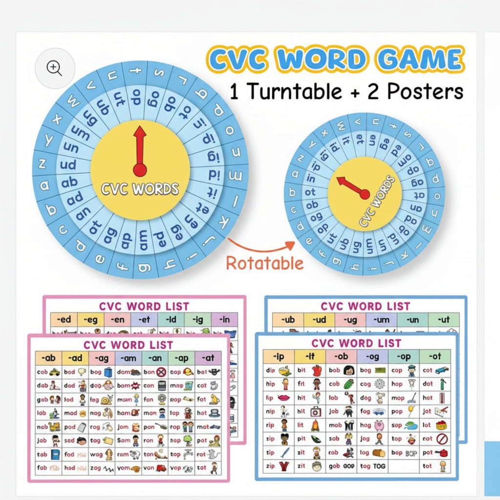 CVC spinner, Include 2 Cards with 1 Marker