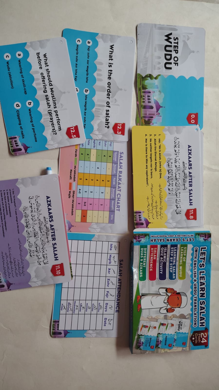 Islamic Flash cards with stickers