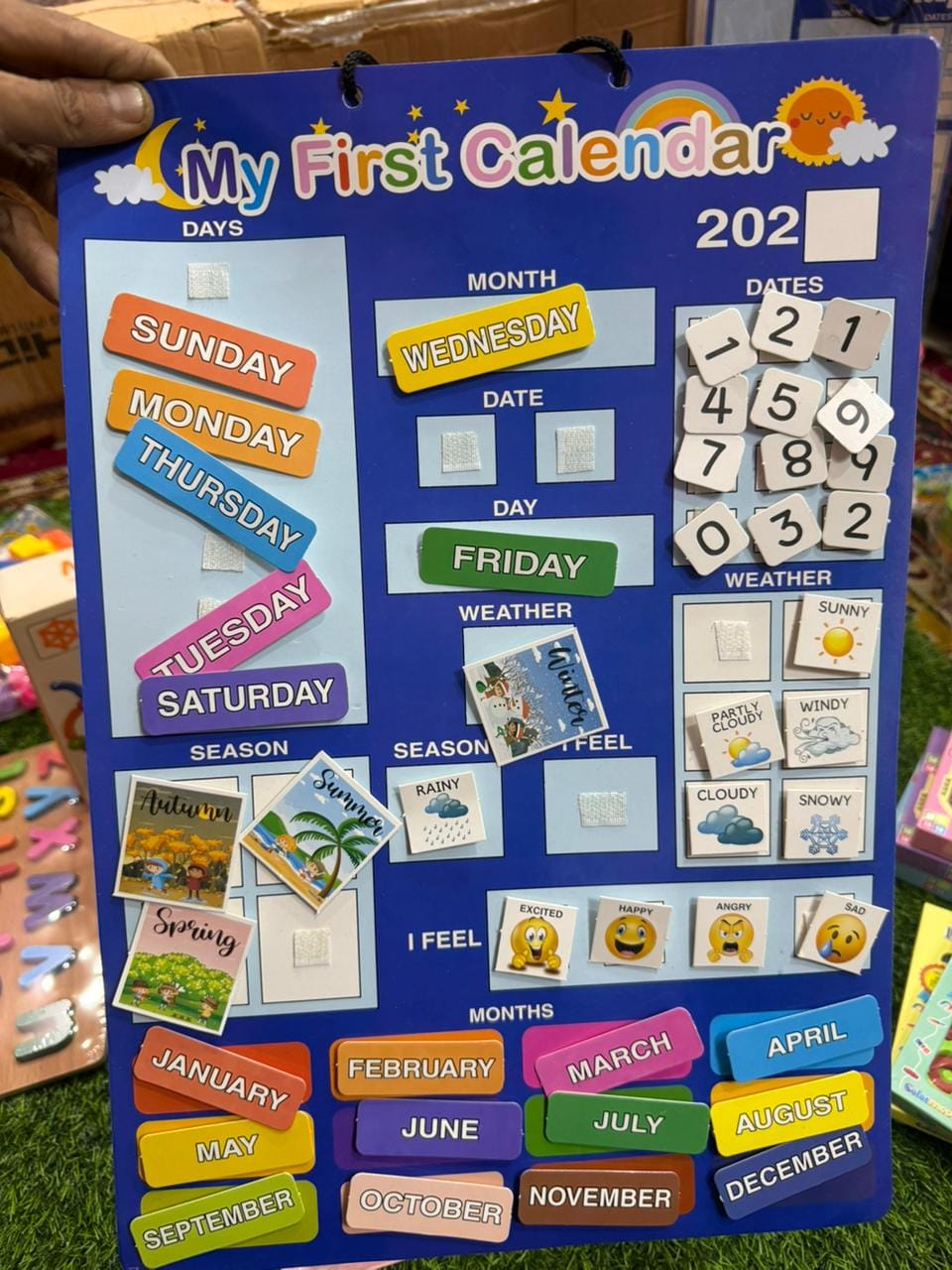 My First Calendar for Kids | Interactive Velcro Wall Chart | Age 3–7
