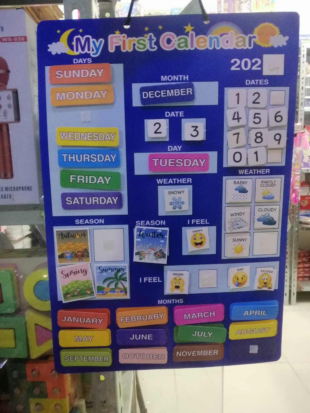 My First Calendar for Kids | Interactive Velcro Wall Chart | Age 3–7