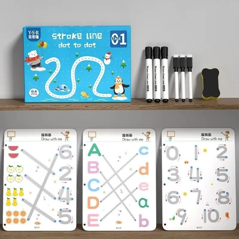 Stroke Line Dot- to Dot Tracing Book