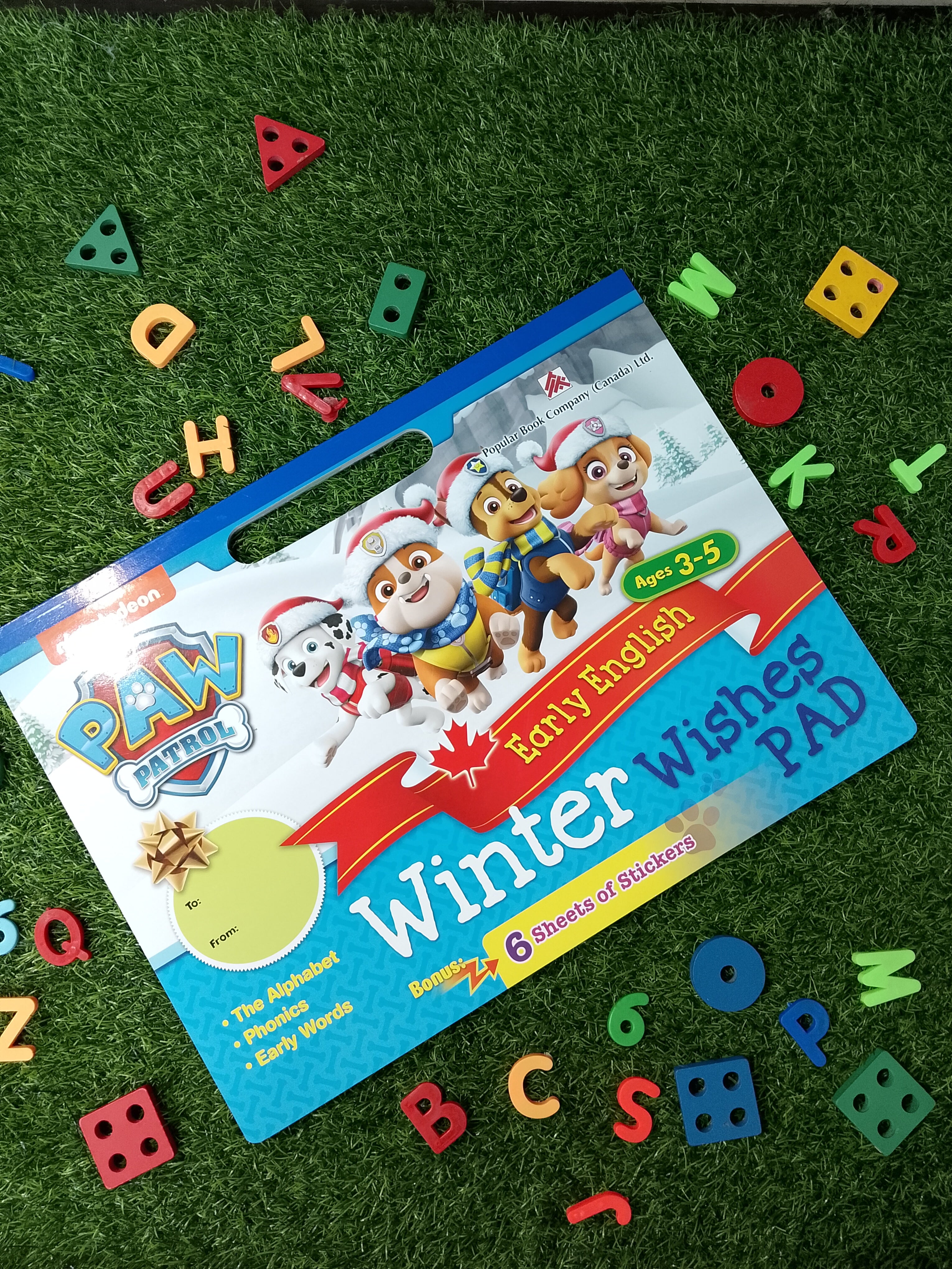 PAW Patrol Winter Wishes Activity Pad | Early English Phonics & Alphabet Workbook with Stickers | Age 3–5
