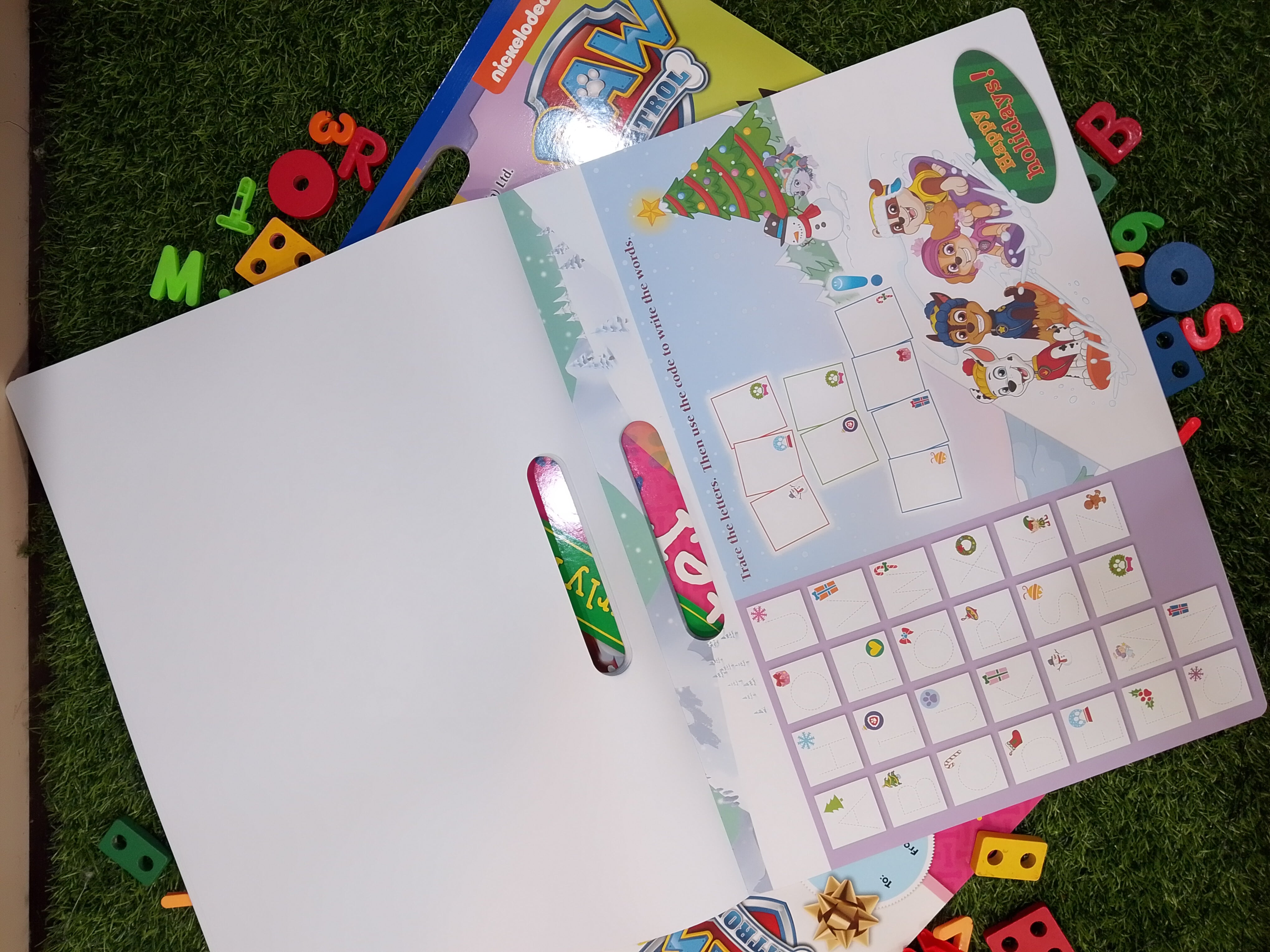 PAW Patrol Winter Wishes Activity Pad | Early English Phonics & Alphabet Workbook with Stickers | Age 3–5