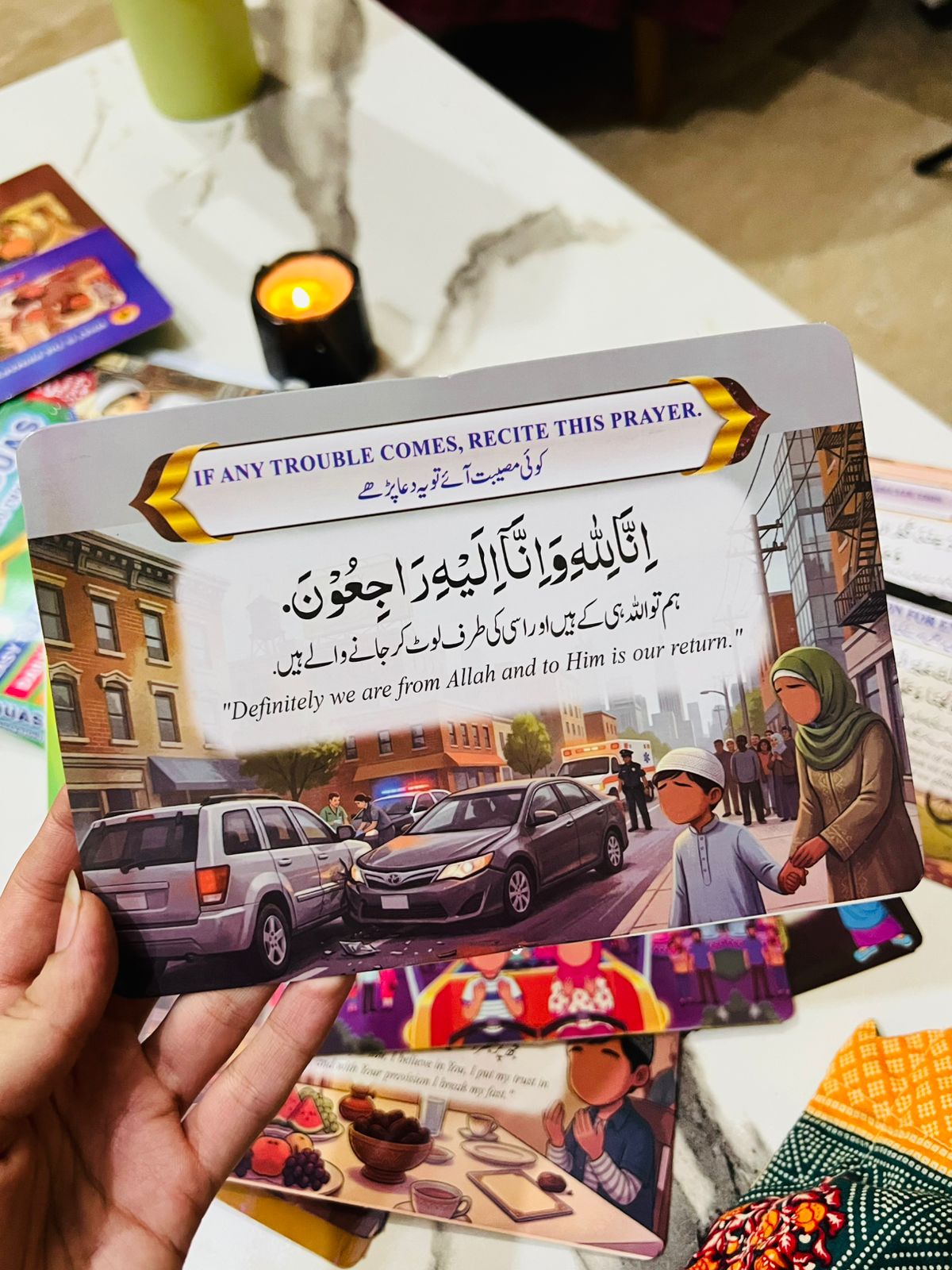 Daily Dua Islamic Flash cards with stickers