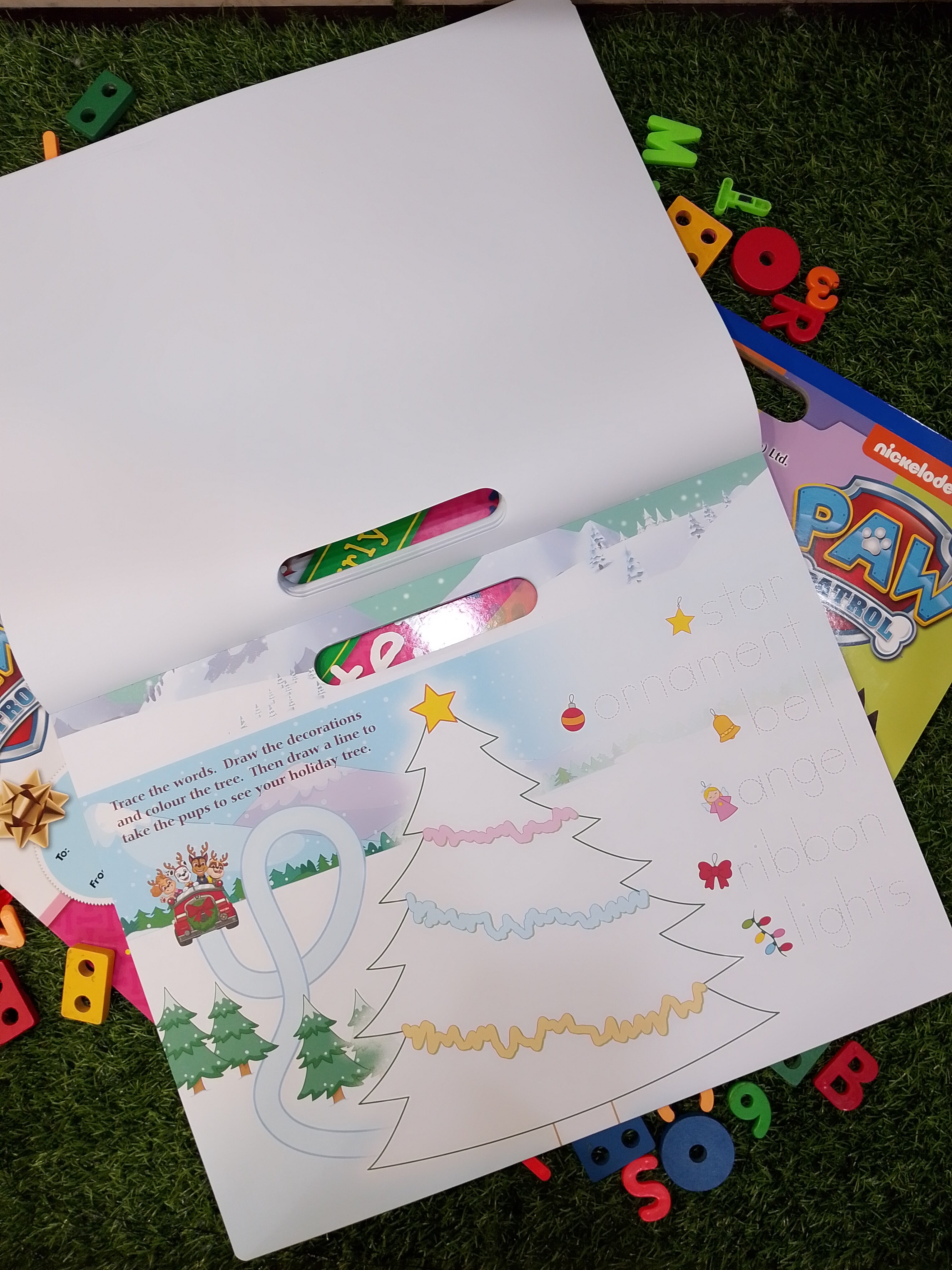 PAW Patrol Winter Wishes Activity Pad | Early English Phonics & Alphabet Workbook with Stickers | Age 3–5