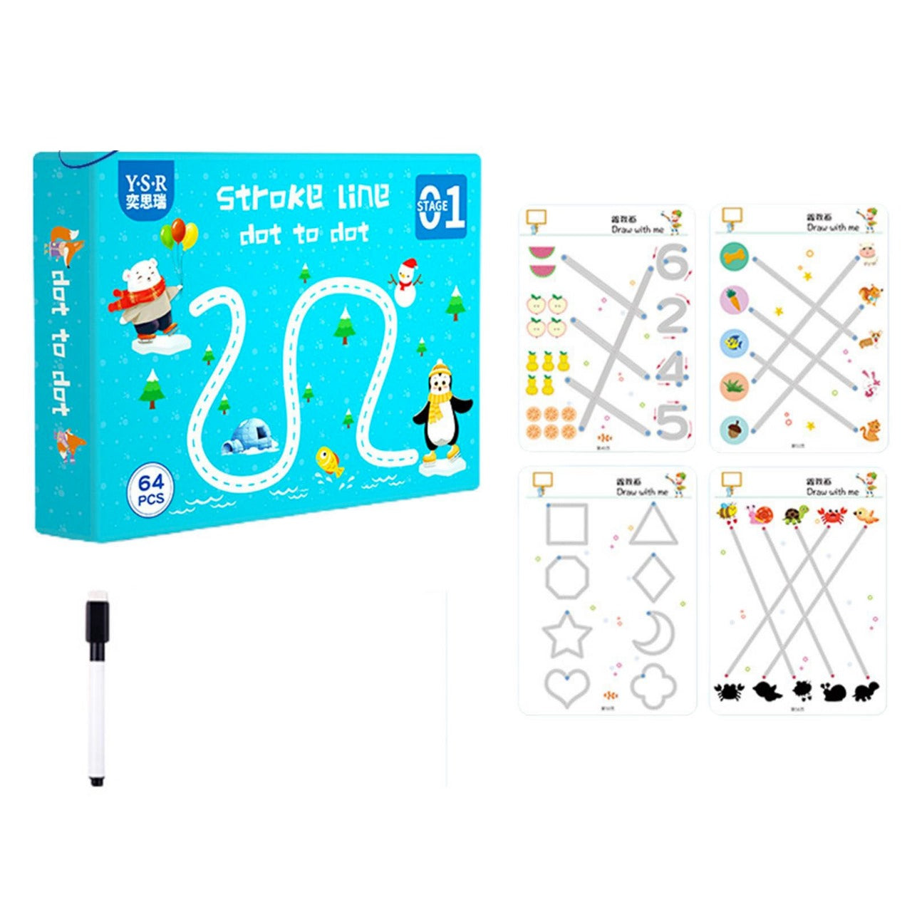 Stroke Line Dot- to Dot Tracing Book